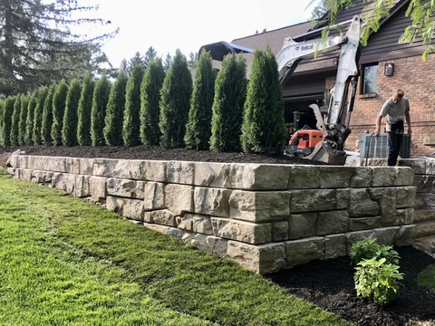 Beautiful Driveway Retaining Wall